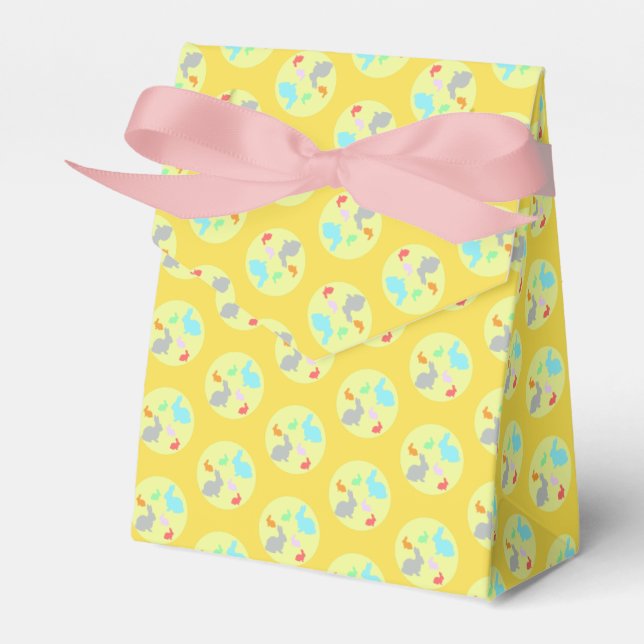 Rabbit Bunny Circles Pattern Favor Gift Box (Front Side)