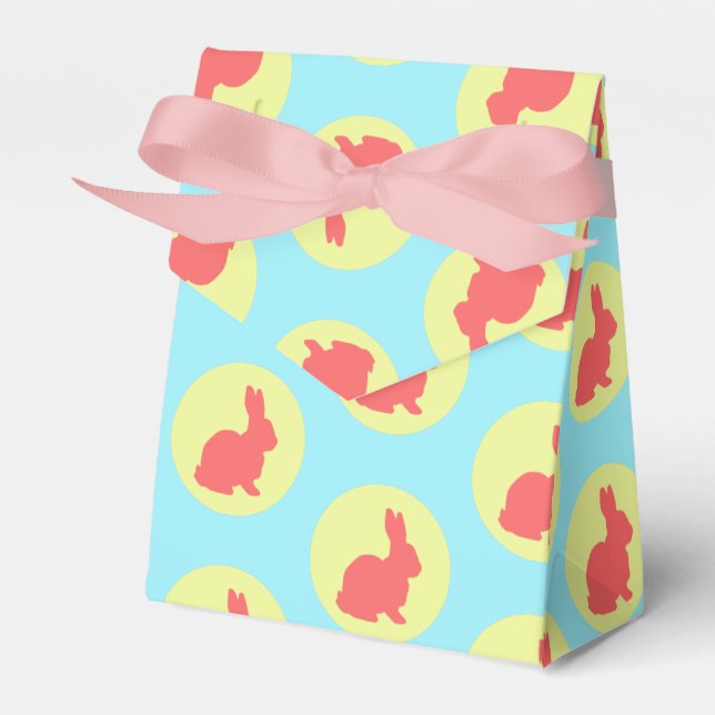 Rabbit Bunny Circles Pattern Favor Gift Box (Front Side)