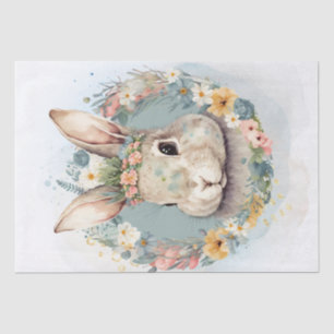 Rabbit Bunny Floral Watercolor Tissue Paper