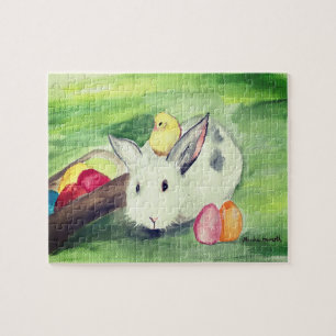 Rabbit Bunny Hare Easter Animal Wildlife Cute Egg Jigsaw Puzzle