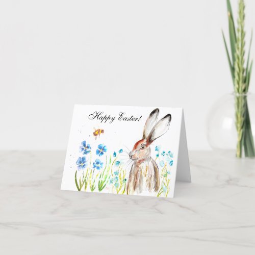 Rabbit Bunny Hare Easter Humor Cute Egg Thank You Card