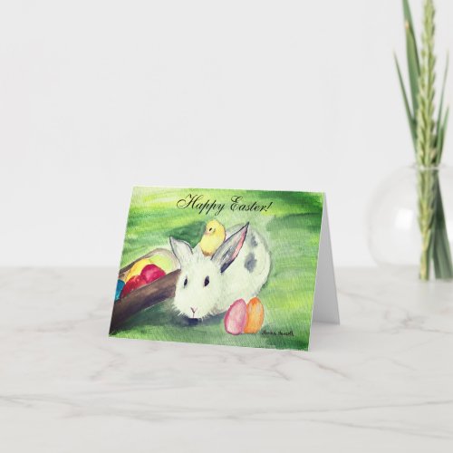 Rabbit Bunny Hare Easter Humor Cute Egg Thank You Card