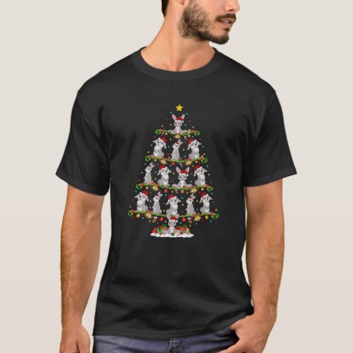 Rabbit Bunny Lover Lighting Santa Rabbit Christmas T_Shirt