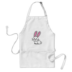 Rabbit bunny lucky white fluffy tail long ears adult apron