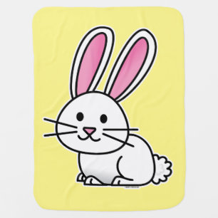 Rabbit bunny lucky white fluffy tail long ears baby blanket