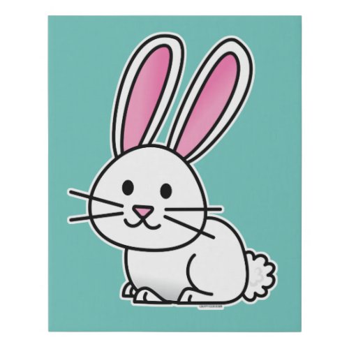 Rabbit bunny lucky white fluffy tail long ears faux canvas print