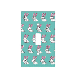 Rabbit bunny lucky white fluffy tail long ears light switch cover