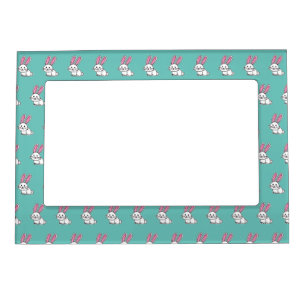 Rabbit bunny lucky white fluffy tail long ears magnetic frame