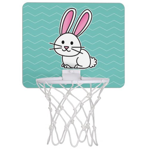 Rabbit bunny lucky white fluffy tail long ears mini basketball hoop