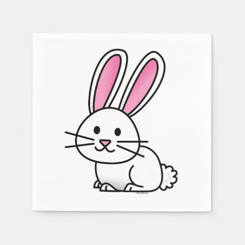 Rabbit bunny lucky white fluffy tail long ears napkins