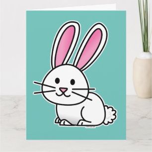 Rabbit bunny lucky white fluffy tail long ears thank you card
