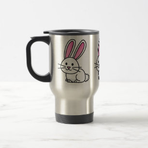 Rabbit bunny lucky white fluffy tail long ears travel mug