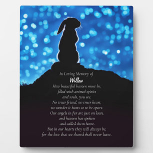 Rabbit Bunny Memorial Plaque Custom Name