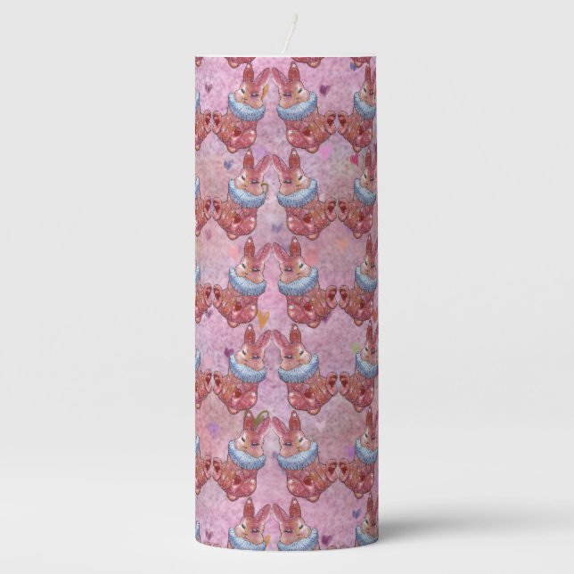 Rabbit Bunny named Ladybug Candy Jar Pillar Candle (Front)