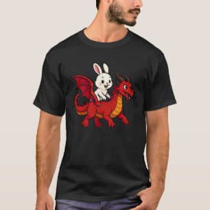 Rabbit Bunny Red Dragon Riding Zoo Animal Lover Bo T-Shirt