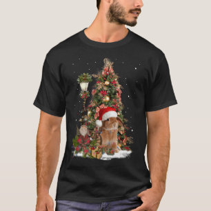 Rabbit Bunny Santa Tree Lights Dwarf Lop Eared Chr T-Shirt