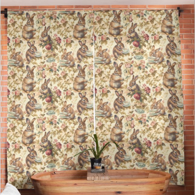Rabbit Bunny Tea Party Child Nursery room Blackout Curtains (Creator Uploaded)
