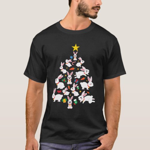 Rabbit Bunny Tree Funny Cute Christmas Gift T_Shirt