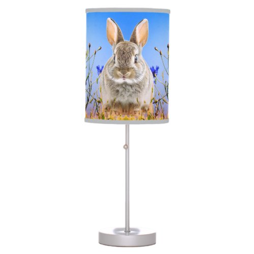 Rabbit Bunny WildFlowers Artsy   Table Lamp