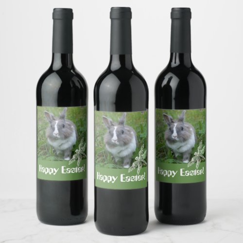 Rabbit bunny wine label