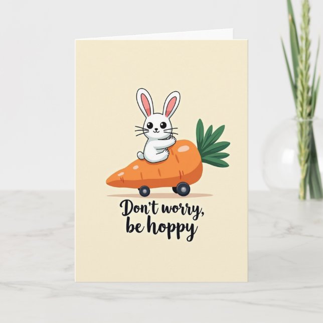 Rabbit Carrot Ride Message Card (Front)