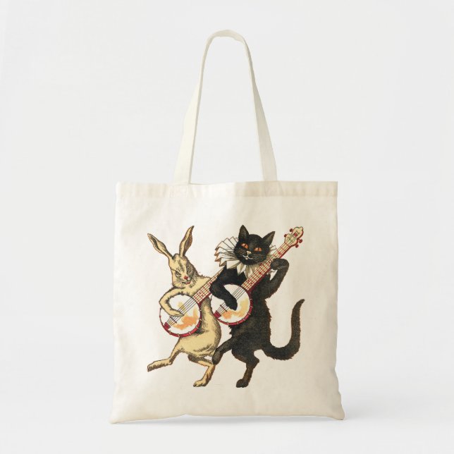 Rabbit & Cat Tote Bag (Front)