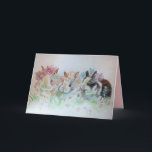 Rabbit Cate Bunny Rabbits Watercolor Birthday Card<br><div class="desc">Rabbit Cate Bunny Rabbits Watercolor Birthday Card. Designed from one of my original watercolours,  enjoy!</div>