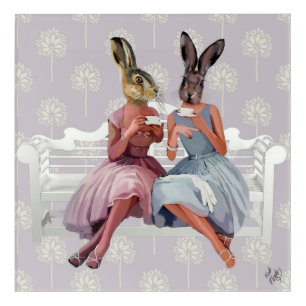 Rabbit Chat Acrylic Print