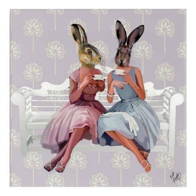 Rabbit Chat Acrylic Print (Front)