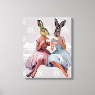 Rabbit Chat Canvas Print