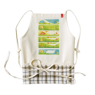 rabbit chicken cartoon characters zazzle HEART apron