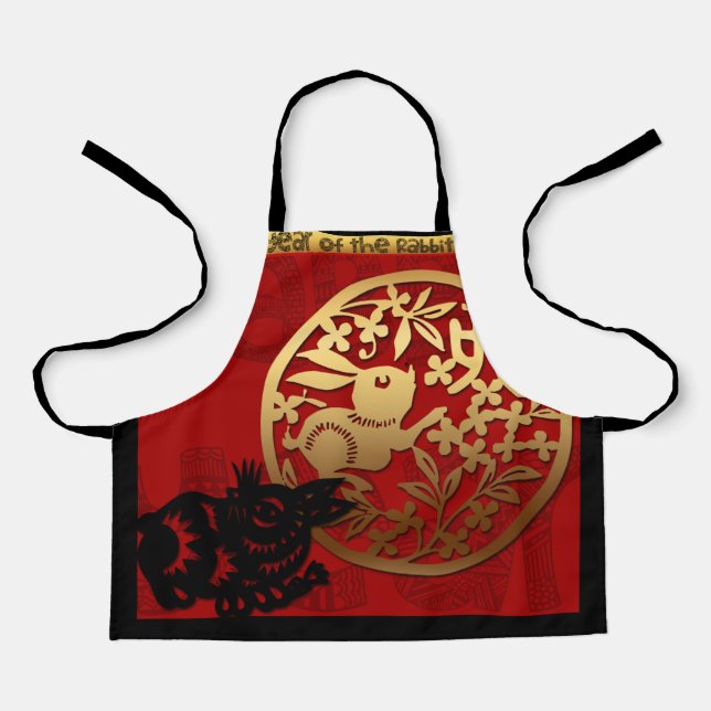 Rabbit Chinese custom New Year Zodiac Birthday AKA Apron (Front)