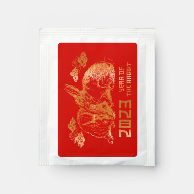 Rabbit Chinese Zodiac Lunar New Year Tea Bag Drink Mix (Front)