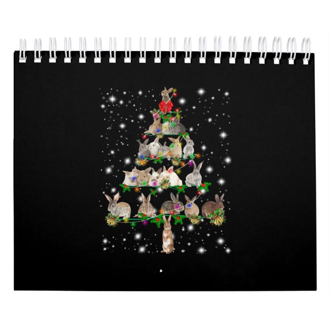 Rabbit Christmas Tree Covered By Flashlight Calendar (Cover)