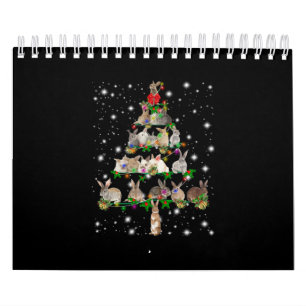 Rabbit Christmas Tree Covered By Flashlight Calendar