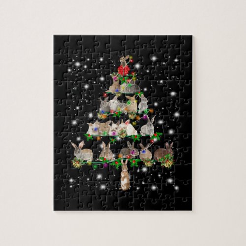 Rabbit Christmas Tree Covered By Flashlight Jigsaw Puzzle