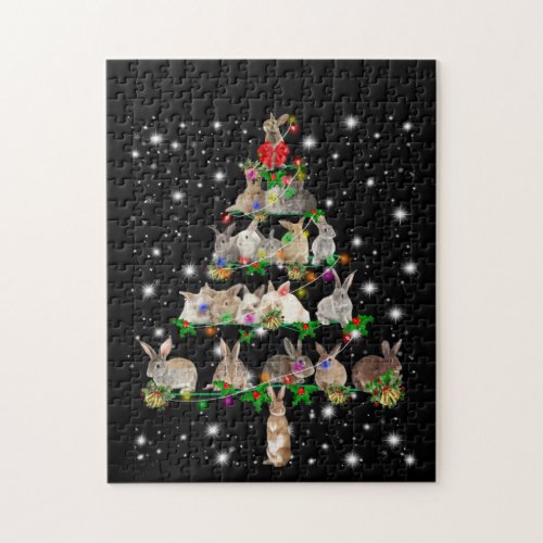 Rabbit Christmas Tree Covered By Flashlight Jigsaw Puzzle