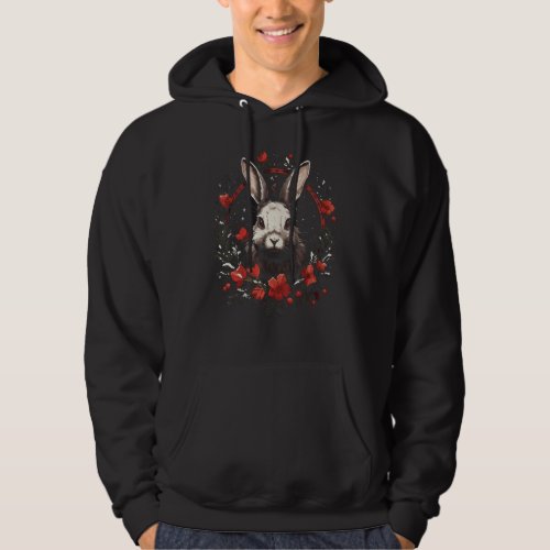 Rabbit Christmas Xmas Bunny Wreath Winter Holiday Hoodie
