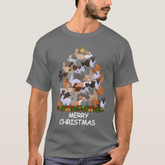 Rabbit Christmasree Merry Christmas gift T-Shirt