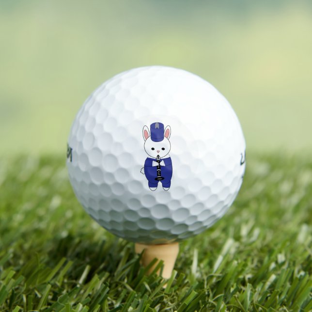 Rabbit Clarinet Marching Band Blue White Golf Balls (Insitu Tee)