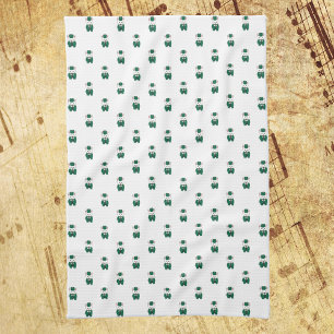 Rabbit Clarinet Marching Band Green Gold Kitchen Towel