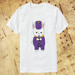 Rabbit Clarinet Marching Band Purple Yellow T-Shirt