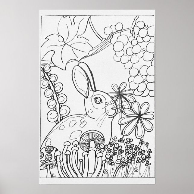 Rabbit Coloring Poster 16" x24" (Front)