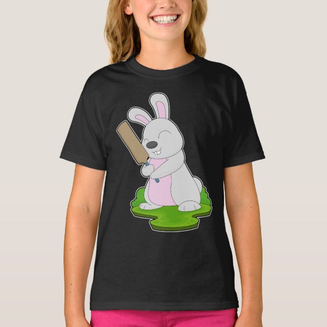 Rabbit Cricket Cricket bat T-Shirt (Front)