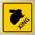 Rabbit Crossing Highway Sign at Zazzle