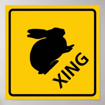 Rabbit Crossing Highway Sign by wesleyowns at Zazzle