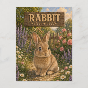 Rabbit Cute Baby Storybook Nursery Animal Postcard