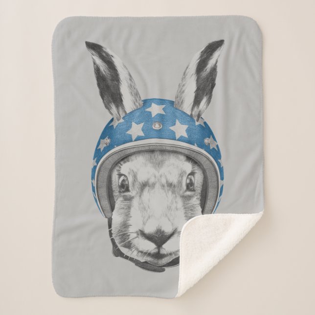 Rabbit Daredevil Sherpa Blanket (Front)