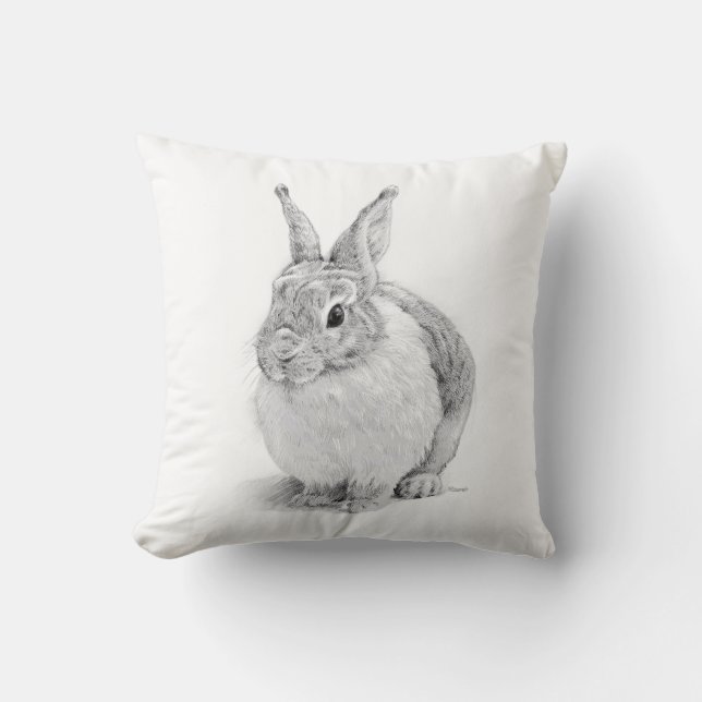 Rabbit Day Throw Pillow (Front)