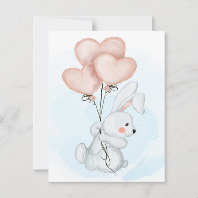 Rabbit Design | Cute Bunny Lovers | Kid Birthday Invitation (Front)